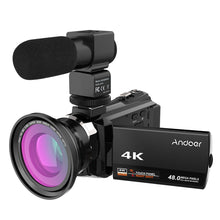 Load image into Gallery viewer, Andoer 4K 1080P 48MP WiFi Digital Video Camera