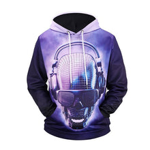 Load image into Gallery viewer, Alisister Headphones Skull Hoodies With Cap 3d Print Cool Hooded Sweatshirts Men Women Pullovers Outwear Dropship